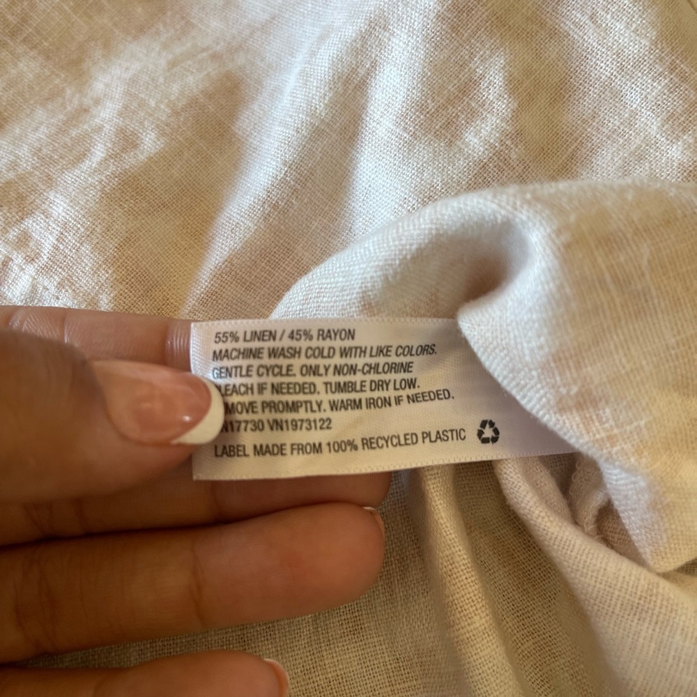 Universal Thread Beige Linenblend Patterned Butto… - image 5